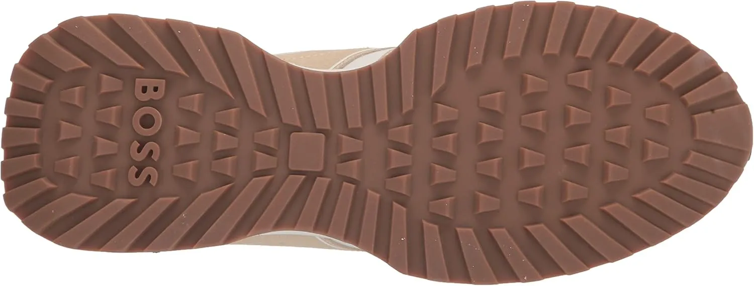BOSS Men's Running Style Nylon with Suede Trim Sneakers