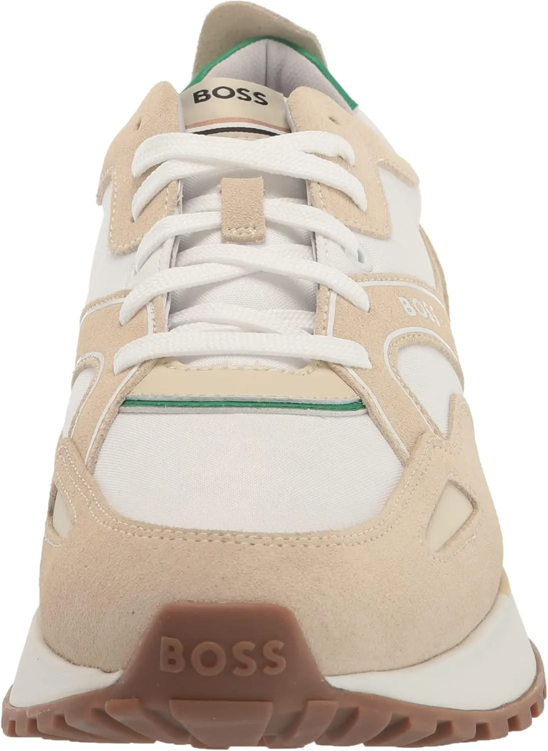 BOSS Men's Running Style Nylon with Suede Trim Sneakers