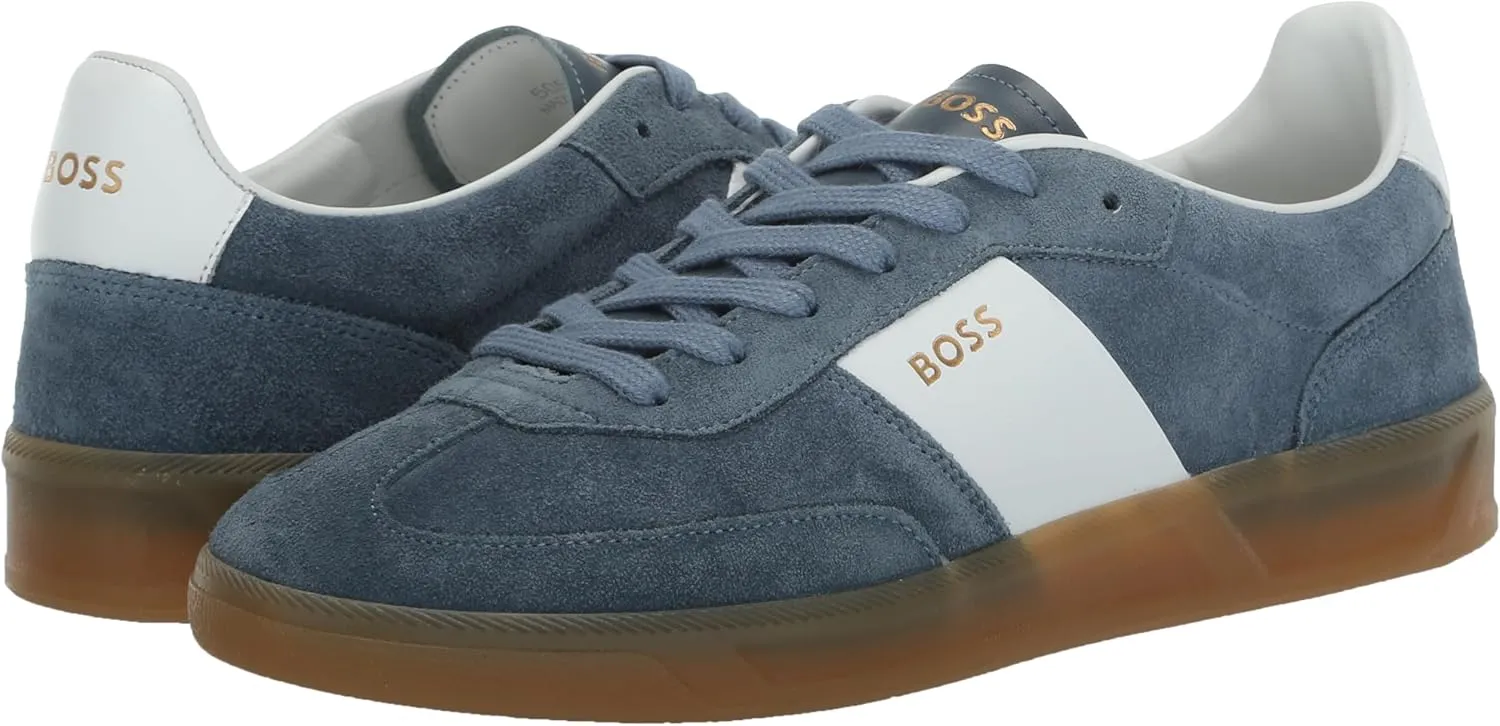 BOSS Men's Suede Leather Block Low Profile Sneaker