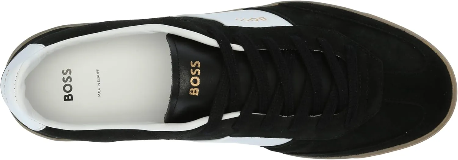 BOSS Men's Suede Leather Block Low Profile Sneaker