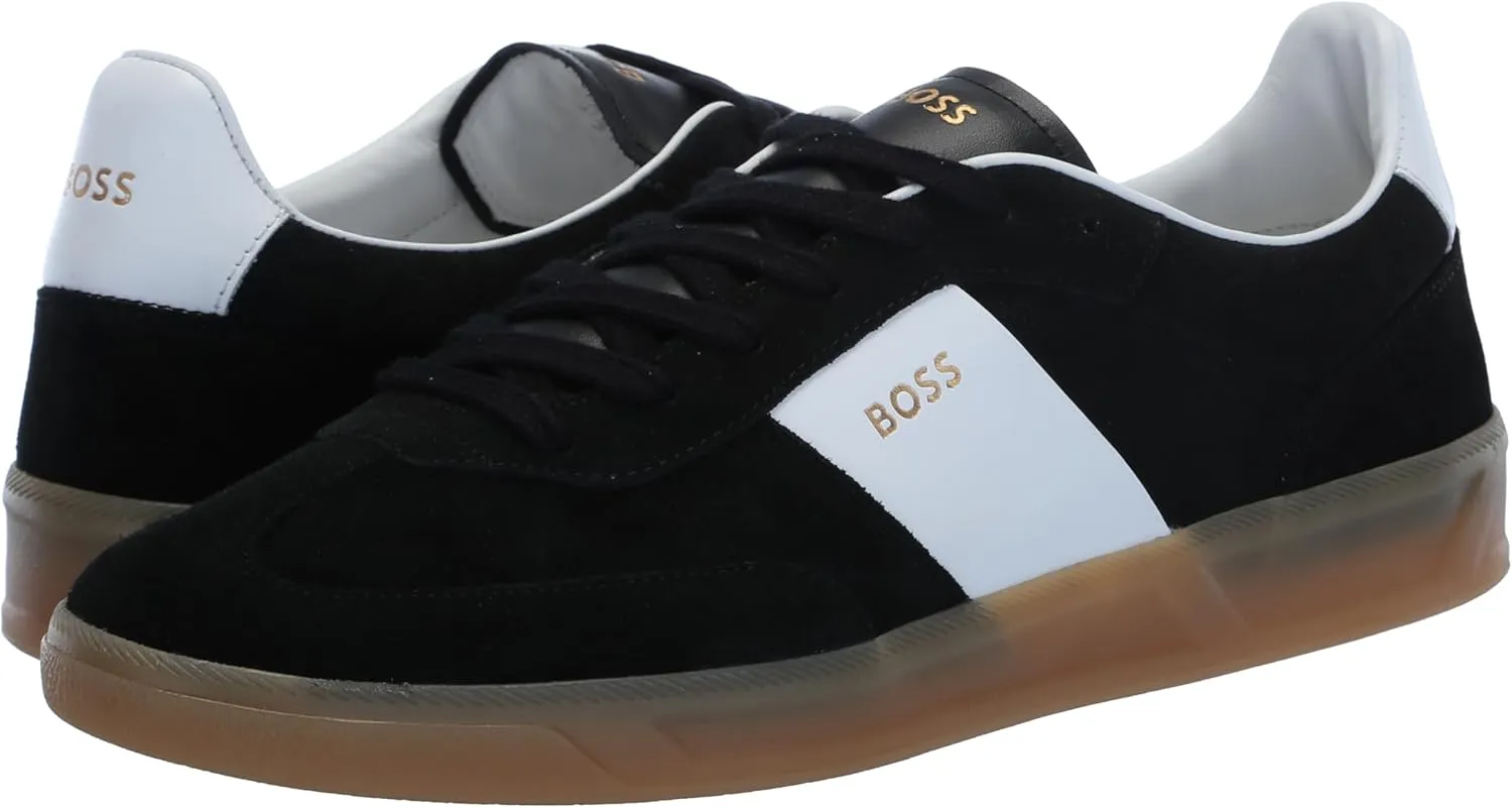 BOSS Men's Suede Leather Block Low Profile Sneaker