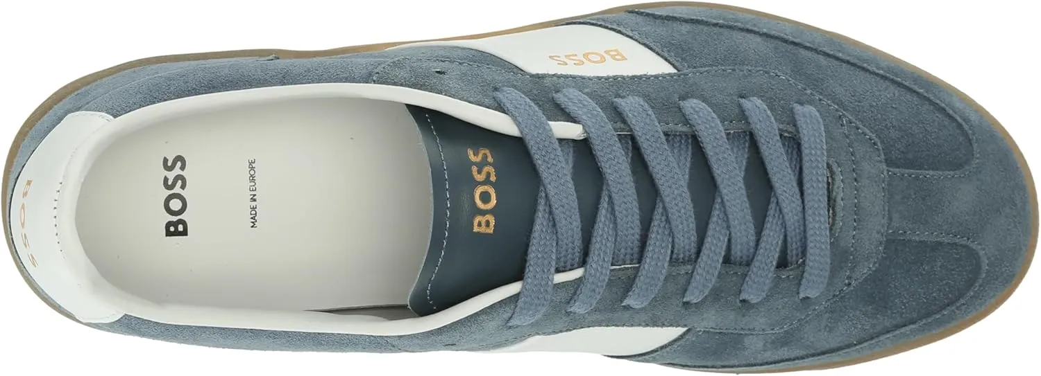 BOSS Men's Suede Leather Block Low Profile Sneaker