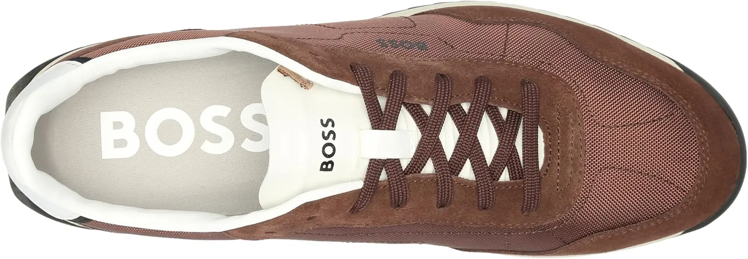 BOSS Men's Zayn Low Profile Suede Leather Two Tone Sneaker