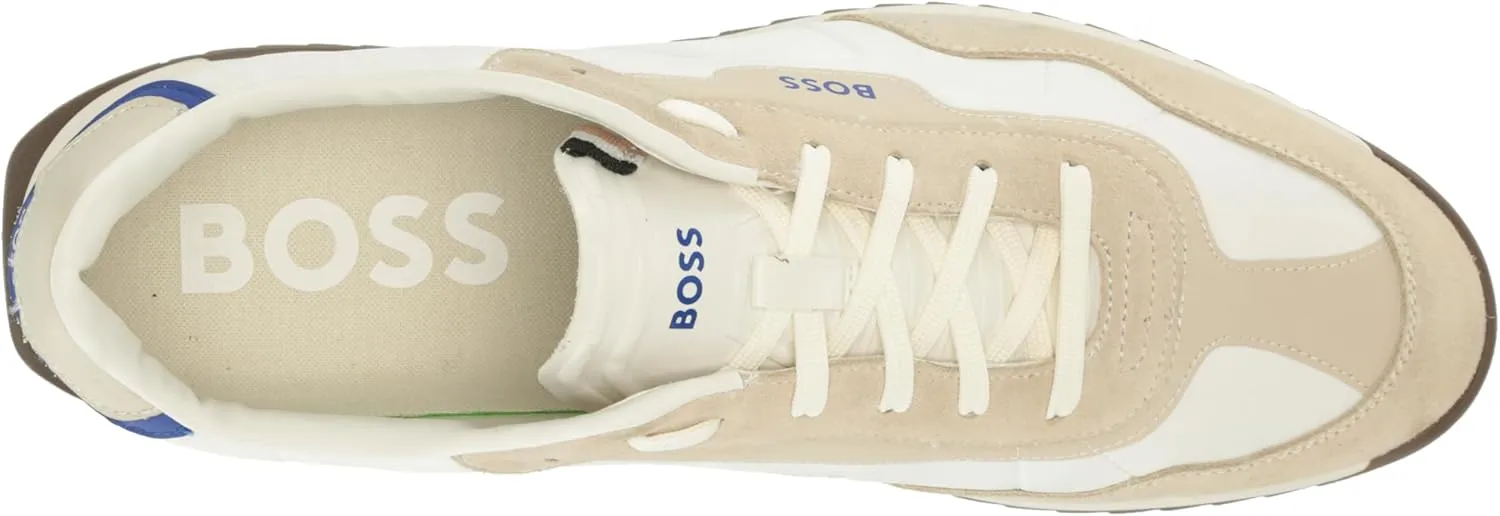BOSS Men's Zayn Low Profile Suede Leather Two Tone Sneaker