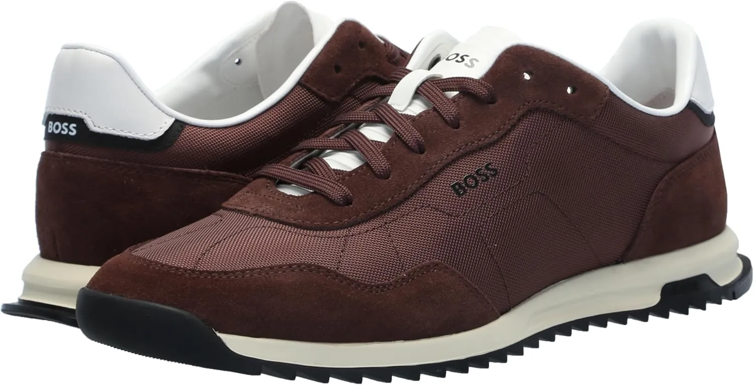 BOSS Men's Zayn Low Profile Suede Leather Two Tone Sneaker