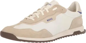 BOSS Men's Zayn Low Profile Suede Leather Two Tone Sneaker