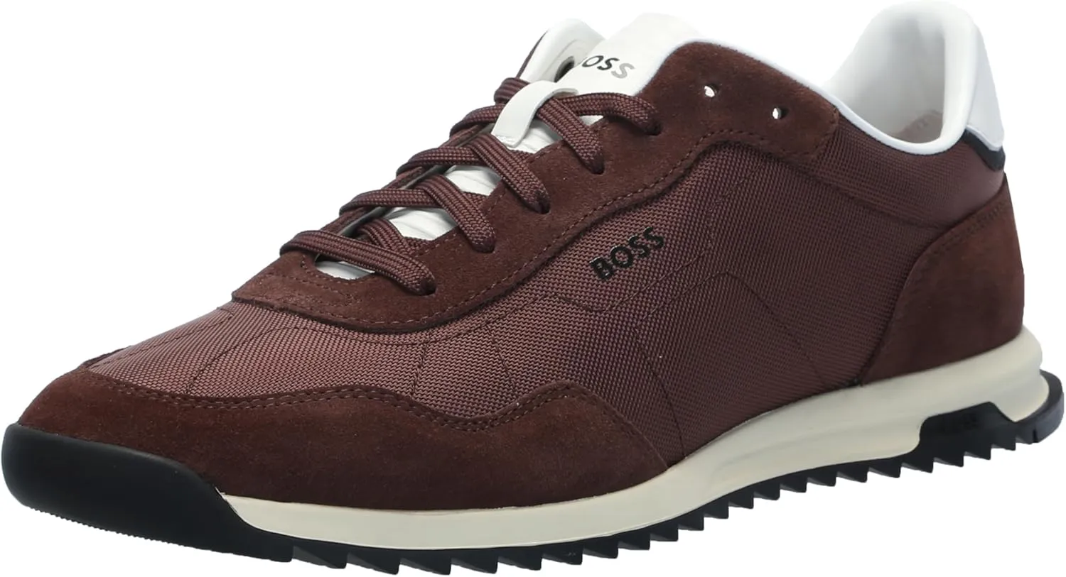 BOSS Men's Zayn Low Profile Suede Leather Two Tone Sneaker