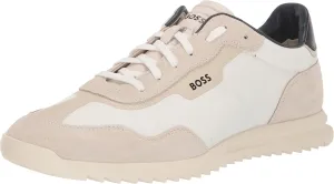 BOSS Men's Zayn Low Profile Suede Leather Two Tone Sneaker