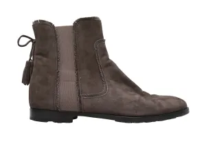 Brown Aquazzura Suede Ankle Boots Size 37