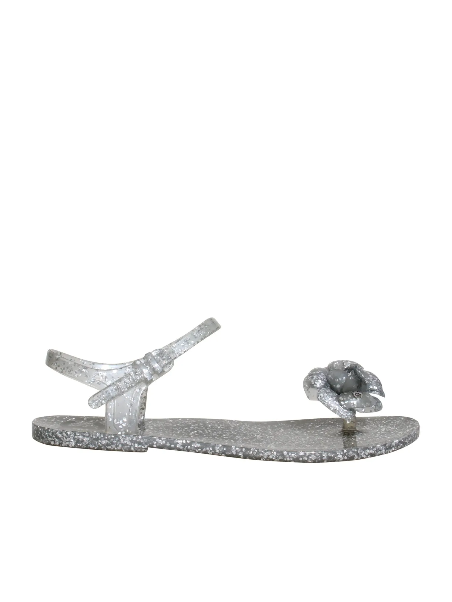 Camellia Accent Rubber Flat Sandals