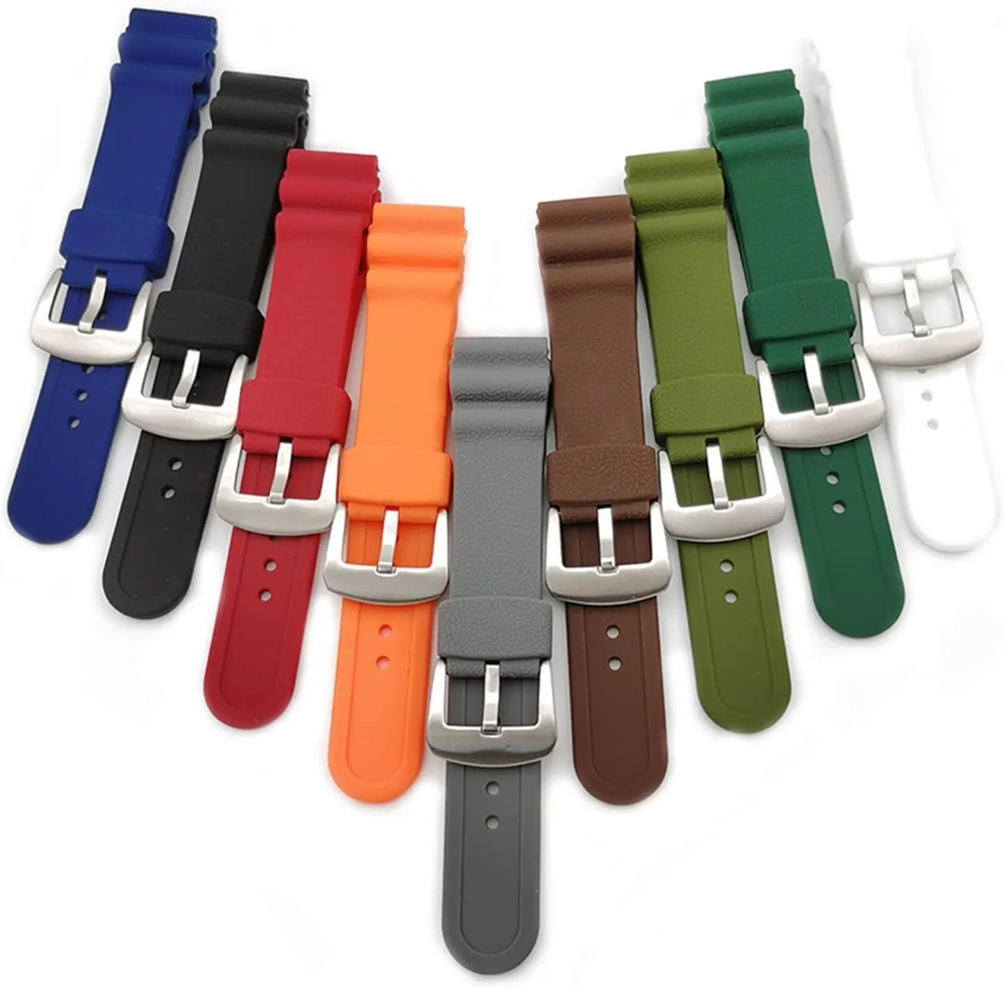 CAREG 22mm Sport Silicone Strap Stainless Steel Hoop Buckle Diver Waterproof Men Rubber Replacement Watch Wrist Band Compatible With Seiko Prospex Durable