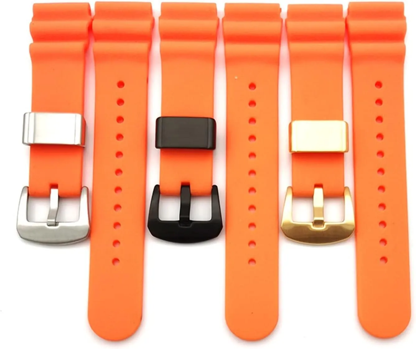 CAREG 22mm Sport Silicone Strap Stainless Steel Hoop Buckle Diver Waterproof Men Rubber Replacement Watch Wrist Band Compatible With Seiko Prospex Durable