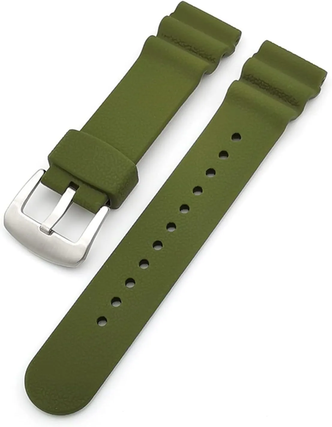 CAREG 22mm Sport Silicone Strap Stainless Steel Hoop Buckle Diver Waterproof Men Rubber Replacement Watch Wrist Band Compatible With Seiko Prospex Durable