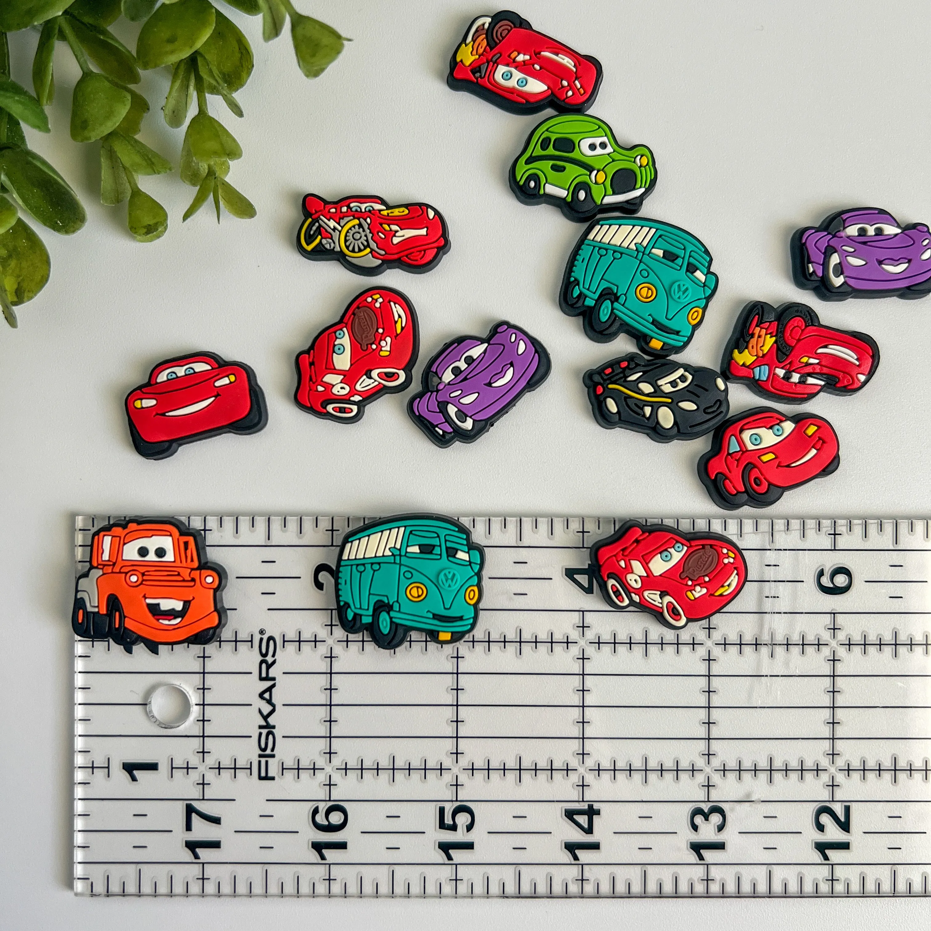 Cars Rubber Charms Mixed Colors 8 pcs