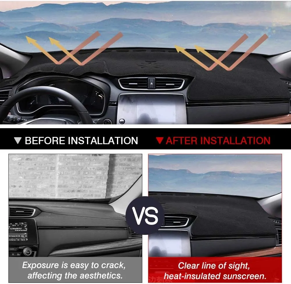 Cartist Suede Dash Mat Cover for Honda CR-V CRV 2017-2022 Dash Cover Nonslip Dashboard Mat Protector Sunshade No Glare