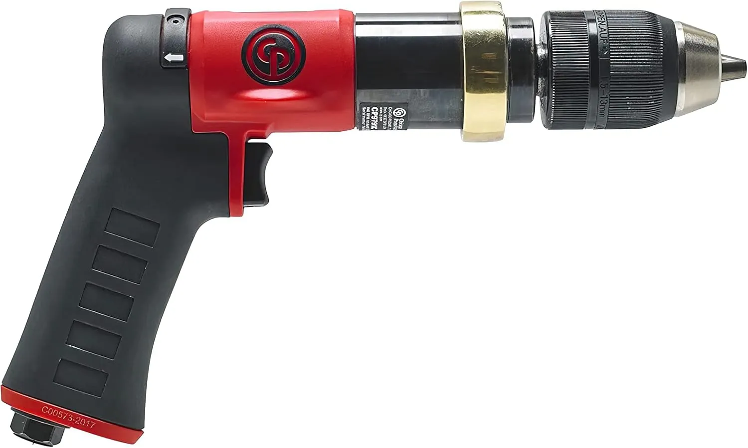 Chicago Pneumatic CP9288C - Air Power Drill, 1/2 Inch (13 mm), Keyless Chuck, Pistol Handle, 0.48 HP / 360 W, Stall Torque 16.2 ft. lbf / 22 NM, 600 RPM, Hand Drill, Power Tools & Home Improvement