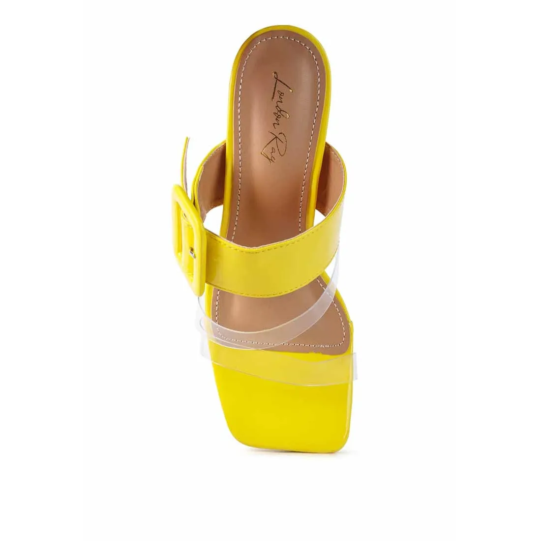 CITY GIRL PRINTED MID HEEL SLIDE SANDALS