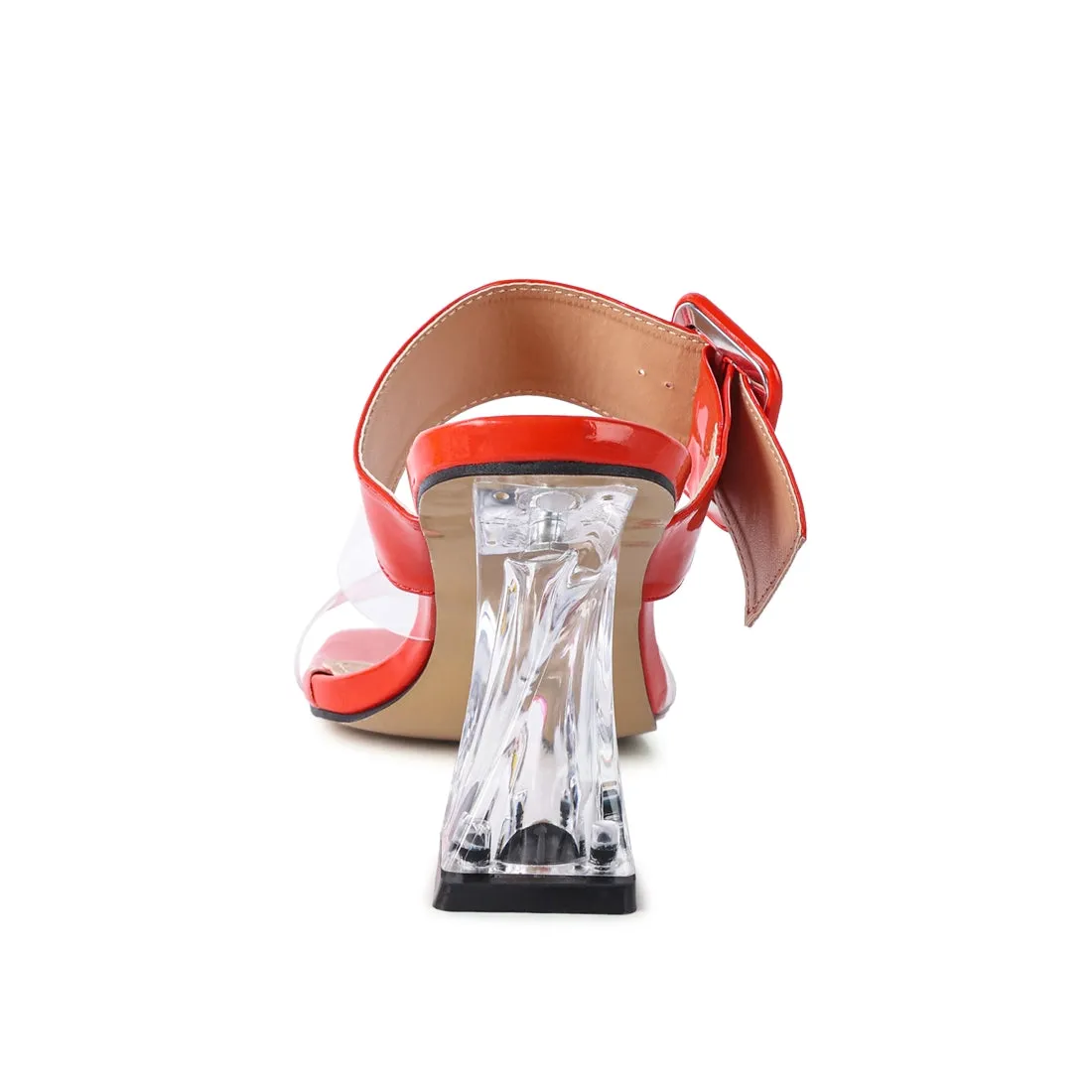 CITY GIRL PRINTED MID HEEL SLIDE SANDALS