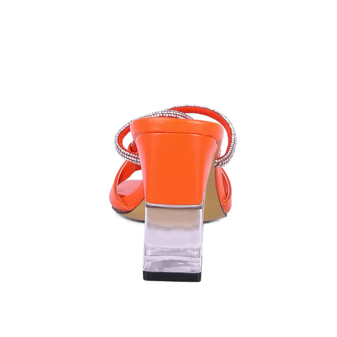 CITY GIRL PRINTED MID HEEL SLIDE SANDALS