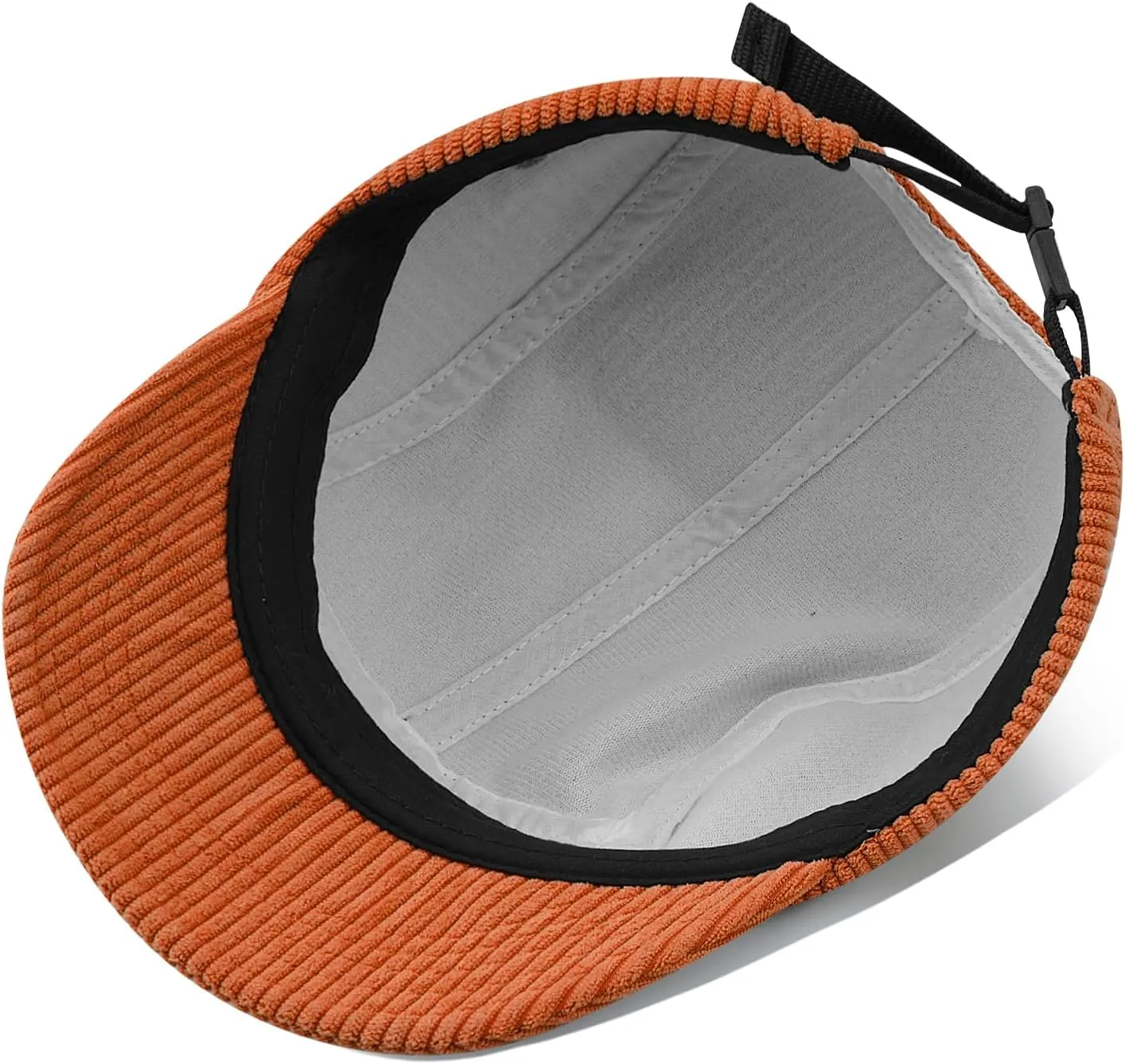 Clakllie Corduroy 5 Panel Hat Short Brim Baseball Cap Urban Street Flat Bill Hats Cooling Trucker Hats Snapback Fitted Cap