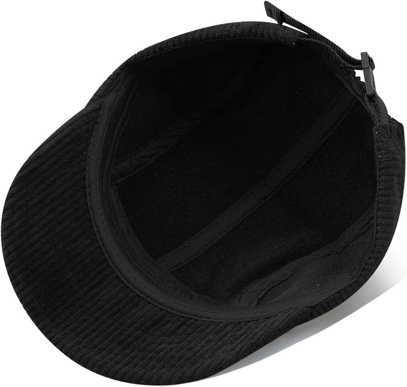 Clakllie Corduroy 5 Panel Hat Short Brim Baseball Cap Urban Street Flat Bill Hats Cooling Trucker Hats Snapback Fitted Cap