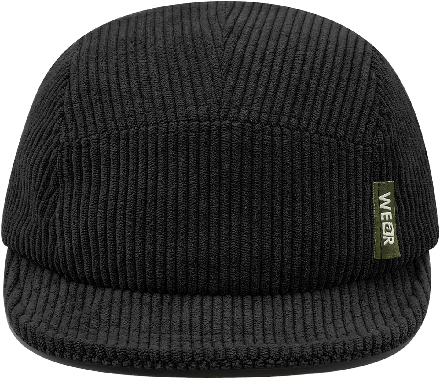 Clakllie Corduroy 5 Panel Hat Short Brim Baseball Cap Urban Street Flat Bill Hats Cooling Trucker Hats Snapback Fitted Cap