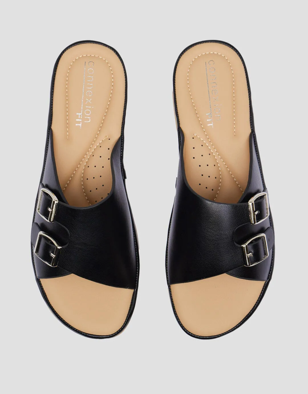 Connexion Detail Buckle Sandal Slipper Wanita