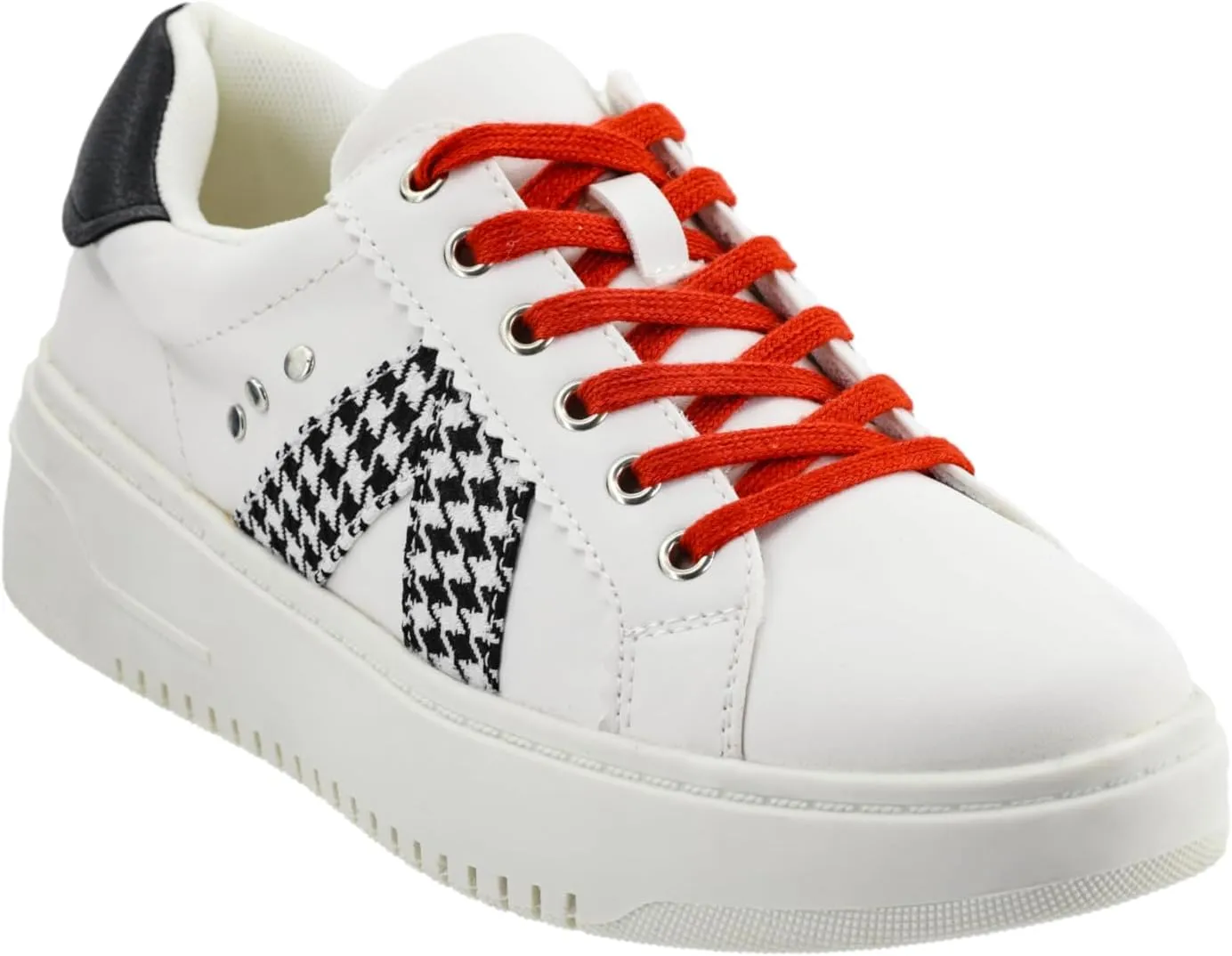Corkys Footwear Hey Girl Tailgate Sneakers - A Trendy Lace-Up Sneaker with A V Stripe On The Side, Scalloped Eyelets, and Cushioned Lift for Chic Comfort