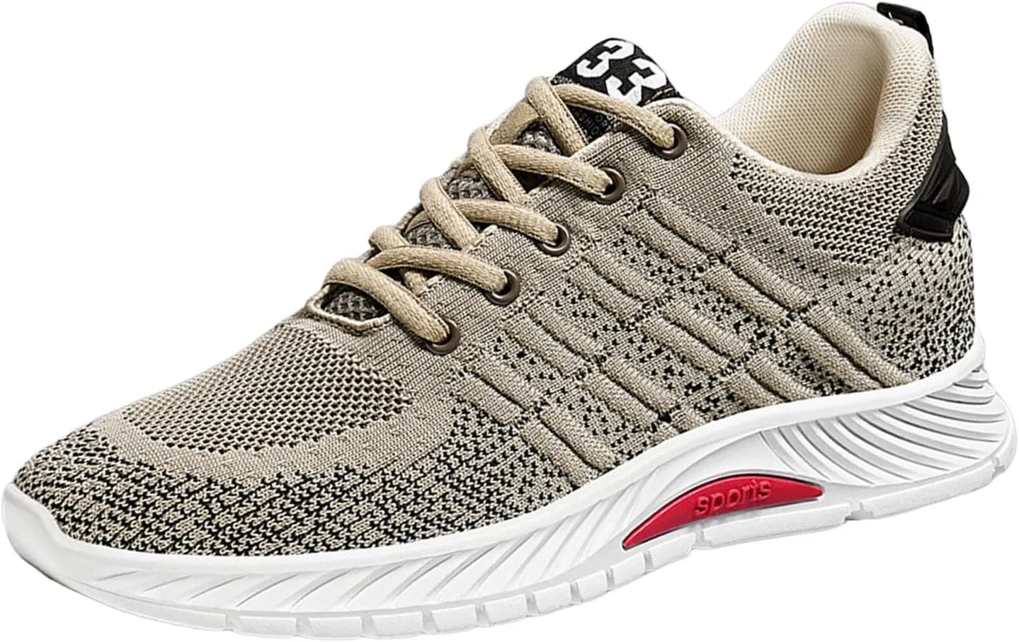 Couple Men's Elevator Shoes Men's Casual Mesh Trainers Lightweight Breathable Lace Up Sports Shoes with Hidden Lift Heel for Men Cm Mens Sneaker Socks Low Cut