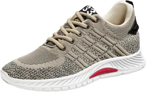 Couple Men's Elevator Shoes Men's Casual Mesh Trainers Lightweight Breathable Lace Up Sports Shoes with Hidden Lift Heel for Men Cm Mens Sneaker Socks Low Cut