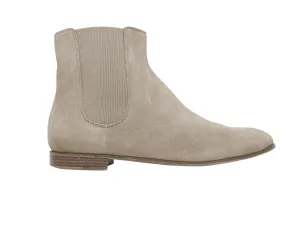 Cream Gianvito Rossi Flat Suede Ankle Boots Size 37