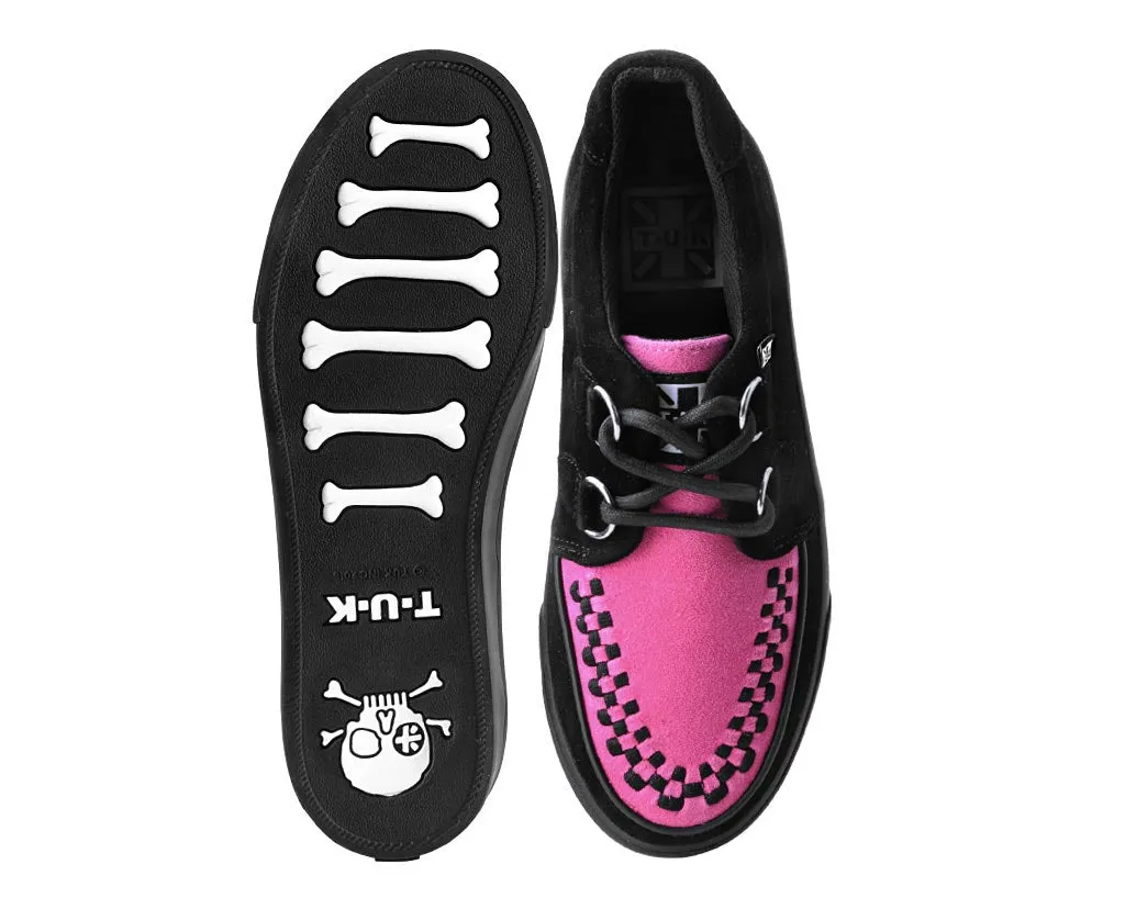 Creeper Sneaker Neon Pink & Black Suede