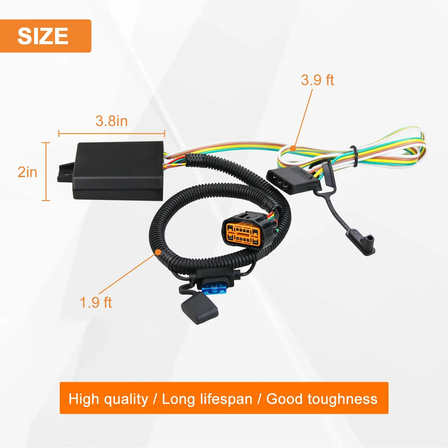 Custom 4 Way Trailer Wiring Harness 56420 Compatible with 2022-2024 Hyundai Santa Cruz/2019-2023 Hyundai Santa Fe/2020-2022 Palisade/2022-2023 Tucson, and Kia Telluride/Carnival