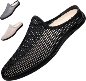 DESESE Men's Mesh Clogs Mules Comfort Breathable Sports Sandals,Low Top Hollow-Out Mesh Loafers Non Slip Lightweight Beach Sandals