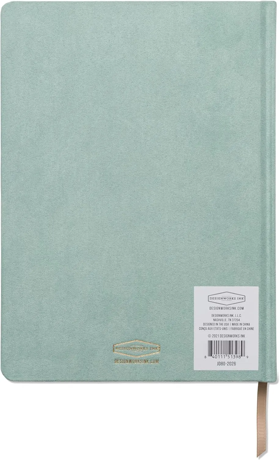 DesignWorks Ink Mineralogy Green Crystal 7.5" x 10.25" Jumbo Journal Notebook with Vegan Suede Cover, Gold Accents, Lined Pages, Ribbon Marker for Work, Writing, Journaling