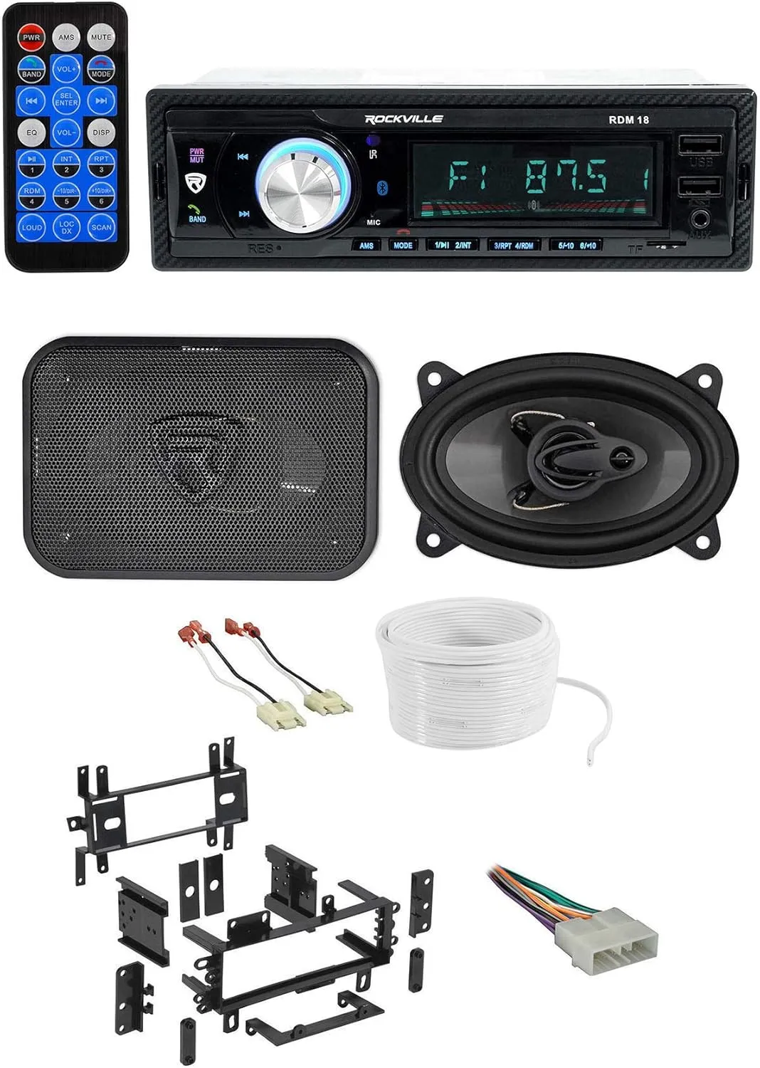 Digital Media Receiver Front 4x6 Speakers Wire Kits for 87-95 Jeep Wrangler YJ