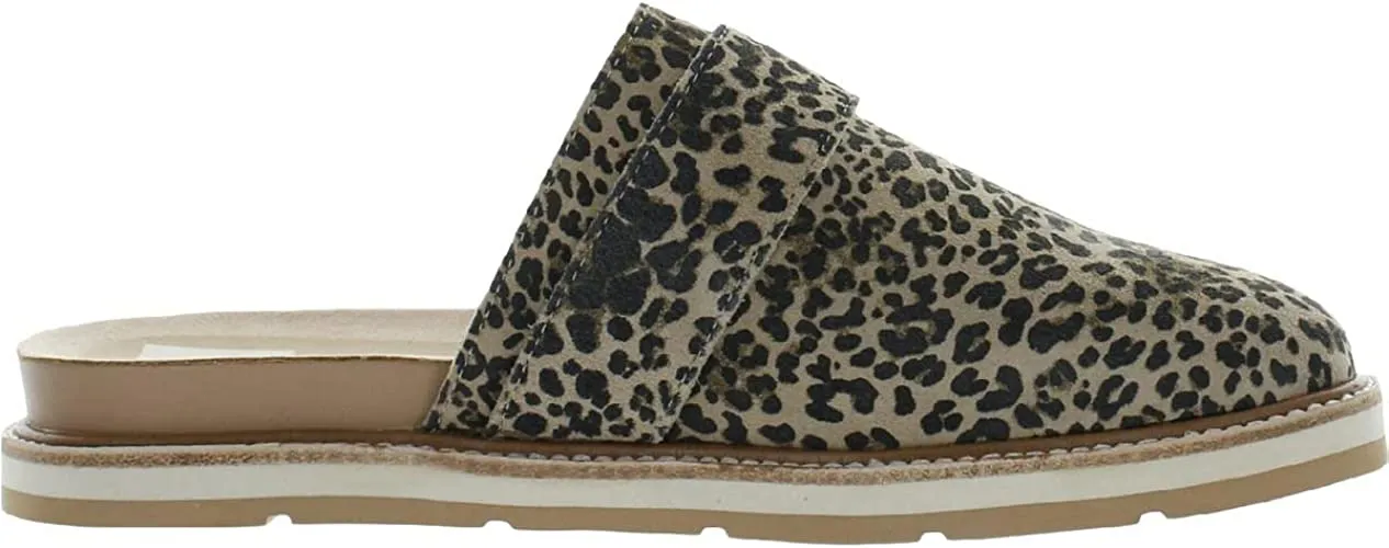 Dolce Vita Women's Verna Mule, TAN/Black Dusted Leopard Suede, 9.5