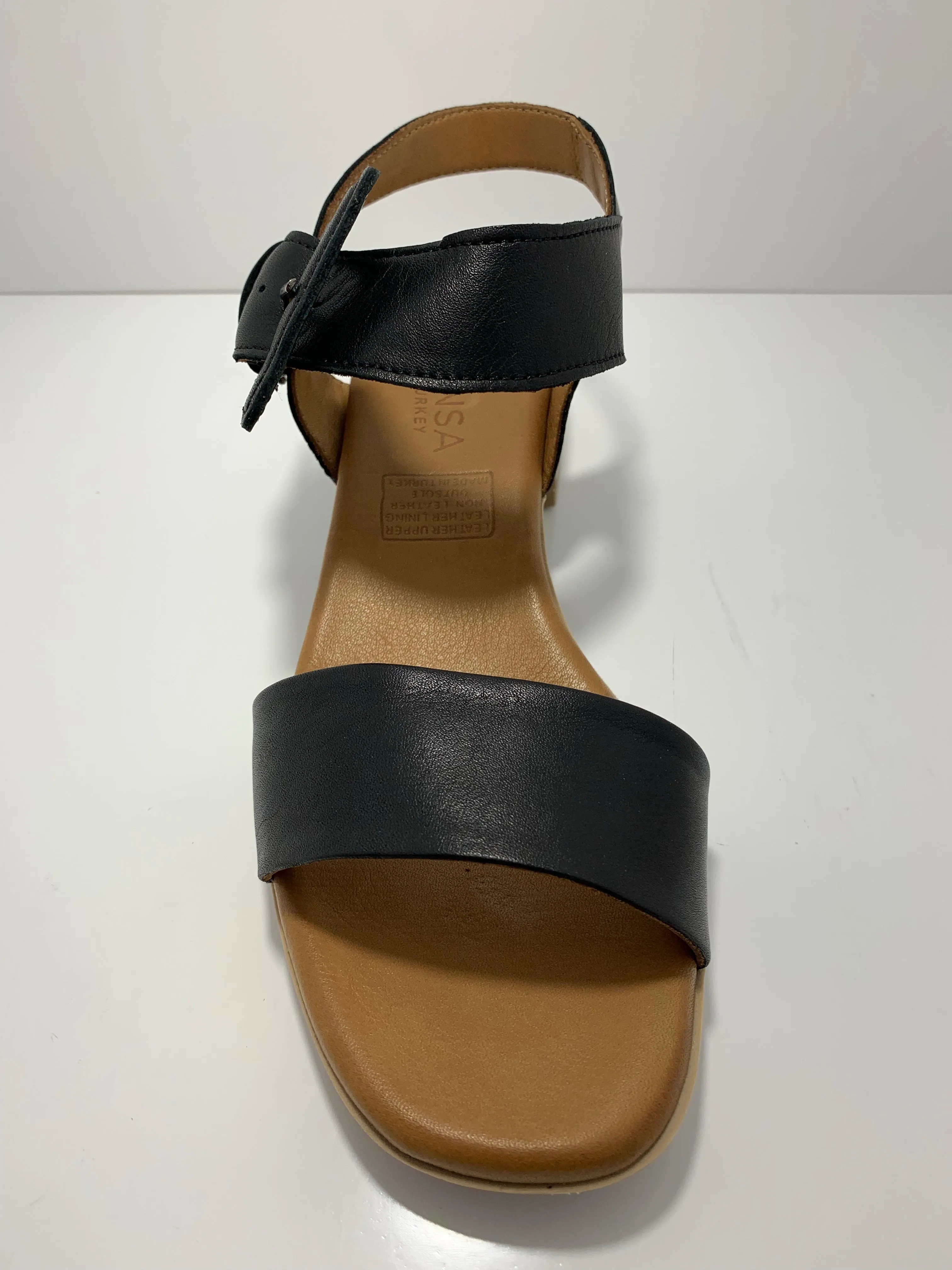 Dublin Leather Mid Heel Buckle Sandal Le Sansa