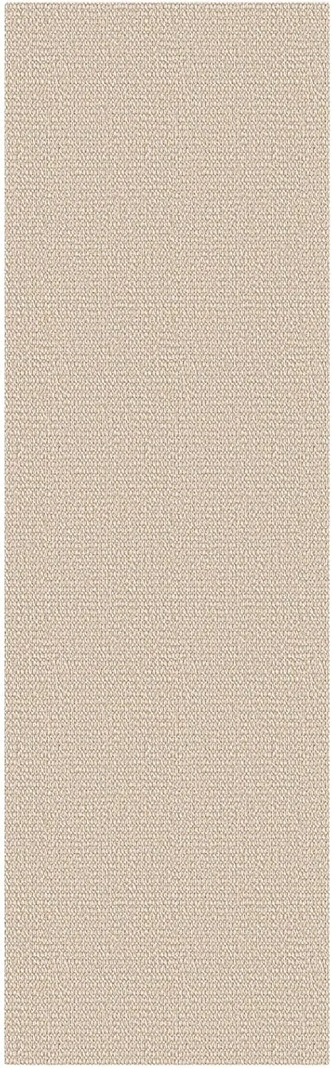 EARTHALL Washable Runner Rug 2x7 Ft Non Slip Runners for Hallways Cotton Rubber Backed Kitchen Runner Braided Indoor Floor Carpet Runners for Entryway, Hallway, Kitchen, Bedroom, Beige/White