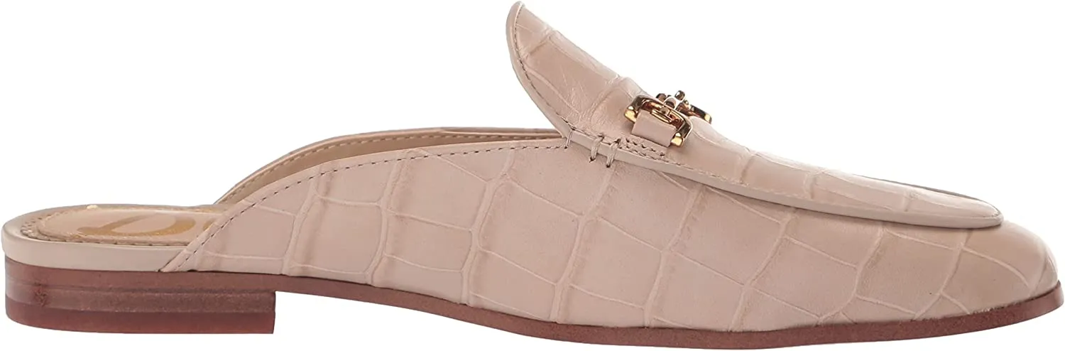 Edelman French On Sam Fashion Worth the price Mules Linnie Customer-favorite Golden Rounded Accented Slip Toe Oak