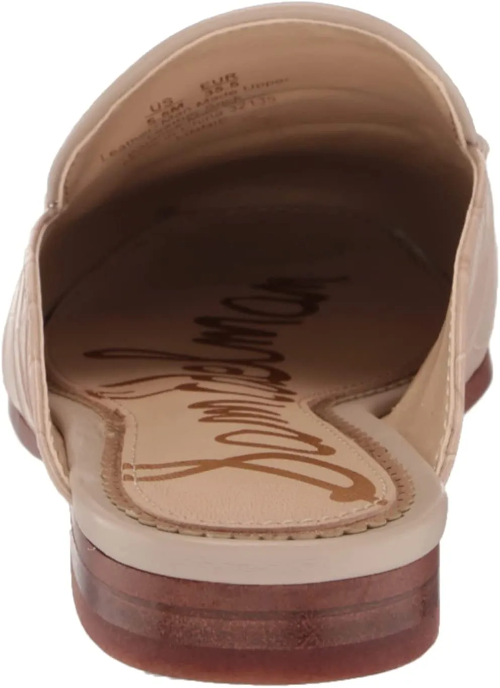 Edelman French On Sam Fashion Worth the price Mules Linnie Customer-favorite Golden Rounded Accented Slip Toe Oak