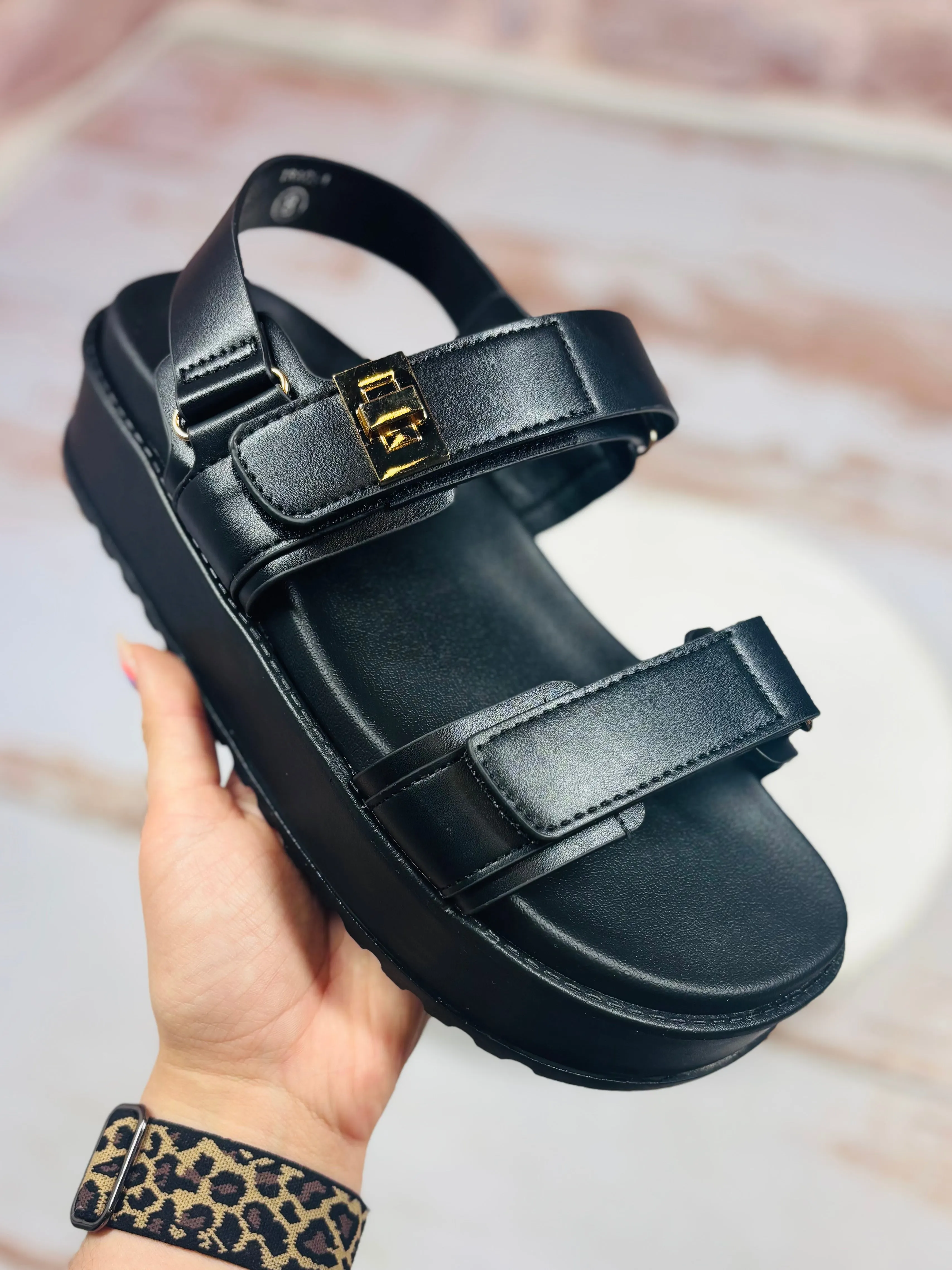 Emma Platform Velcro Sandal