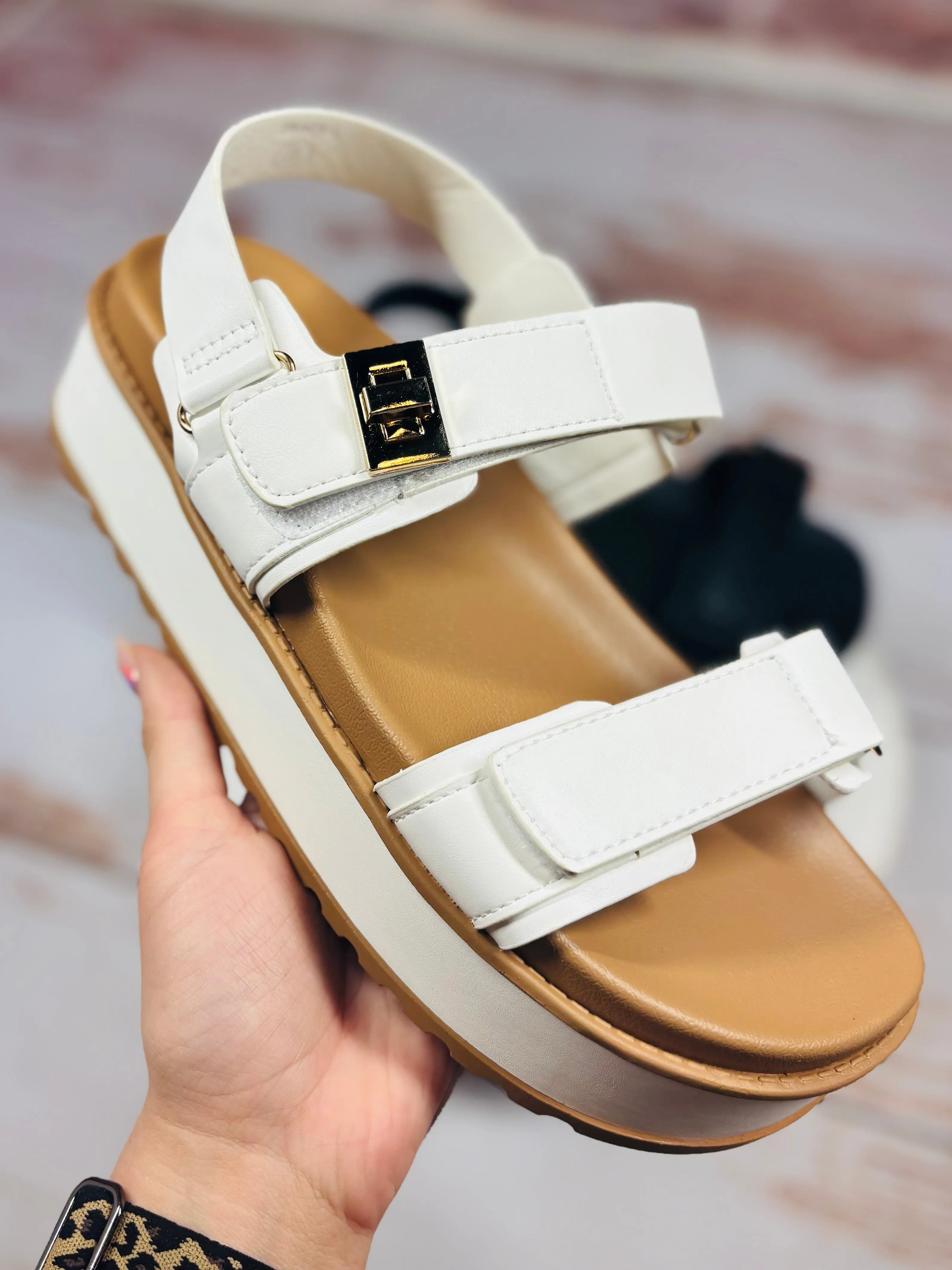 Emma Platform Velcro Sandal
