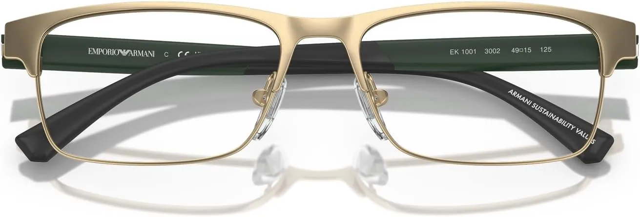 Emporio Armani Men's Ek1001 Rectangular Prescription Eyewear Frames