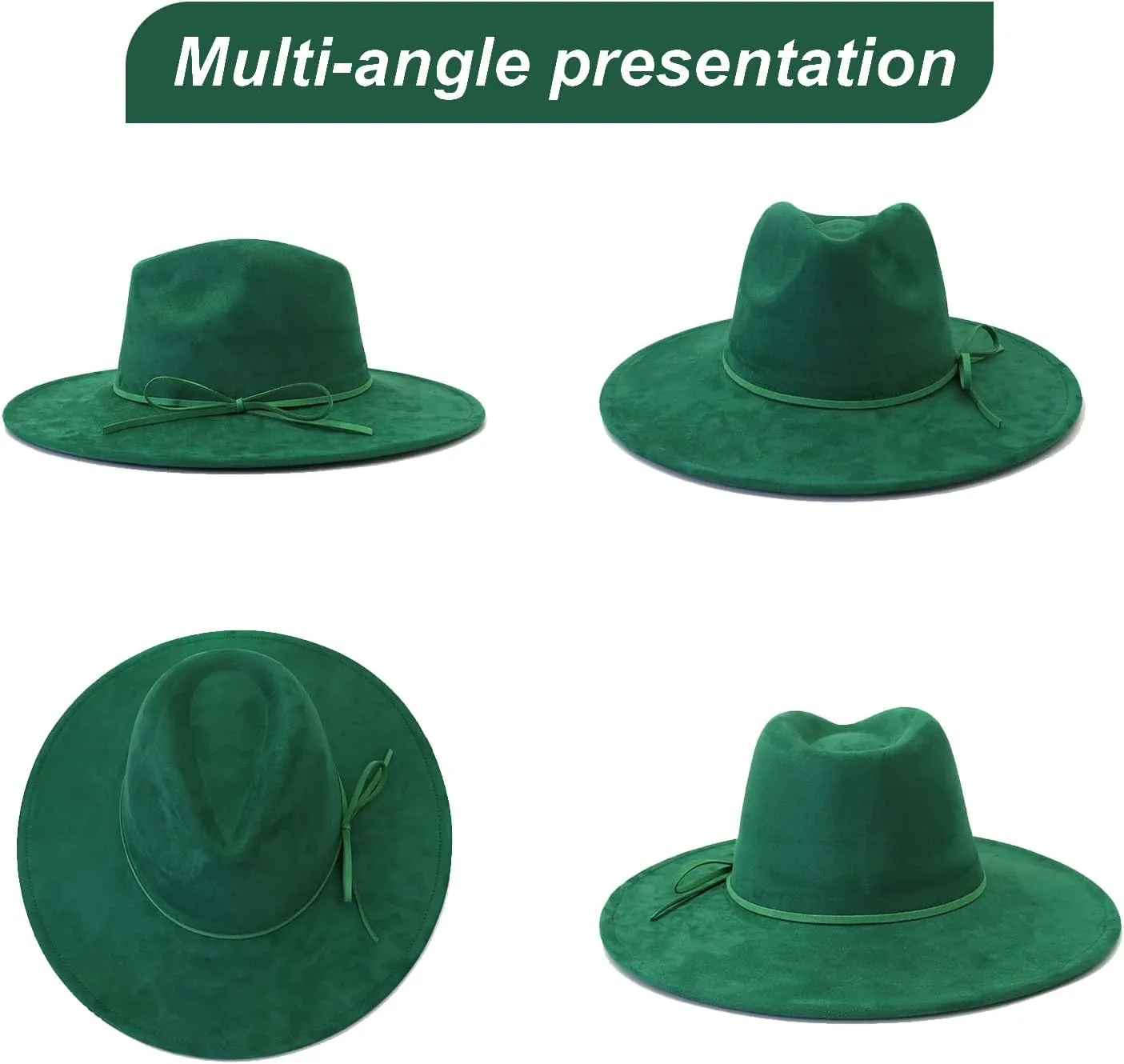Fedora Hats for Women Man with Big Wide Brim Classic Suede Panama Hat Western Outdoor hat