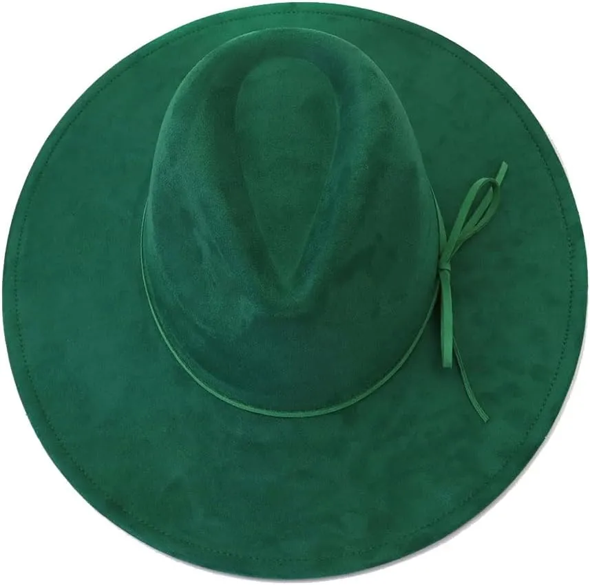 Fedora Hats for Women Man with Big Wide Brim Classic Suede Panama Hat Western Outdoor hat