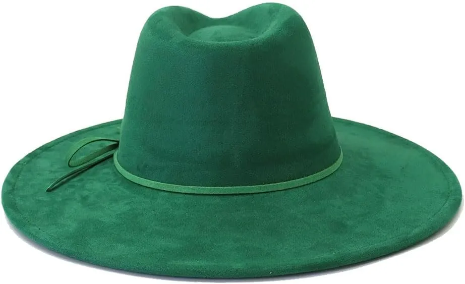 Fedora Hats for Women Man with Big Wide Brim Classic Suede Panama Hat Western Outdoor hat