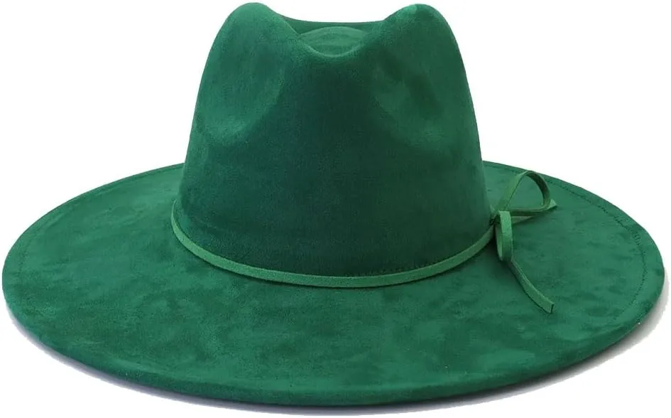 Fedora Hats for Women Man with Big Wide Brim Classic Suede Panama Hat Western Outdoor hat