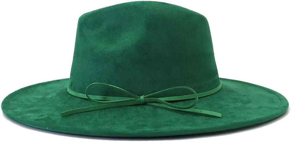 Fedora Hats for Women Man with Big Wide Brim Classic Suede Panama Hat Western Outdoor hat