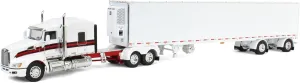 First Gear DCP 1/64 White/Red Kenworth T660 with Spread Axle Reefer Trailer 60-1906